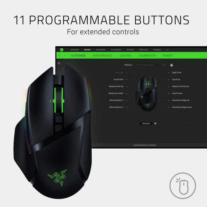 Razer Basilisk Ultimate Ratón Gaming 20000 DPI Negro - MovilMania S.L