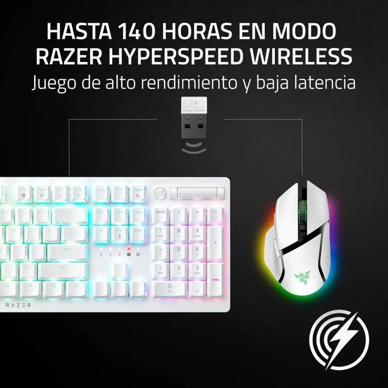 Razer Basilisk V3 Pro 35K Ratón Gaming Óptico Inalámbrico RGB 35000 DPI Blanco - MovilMania S.L