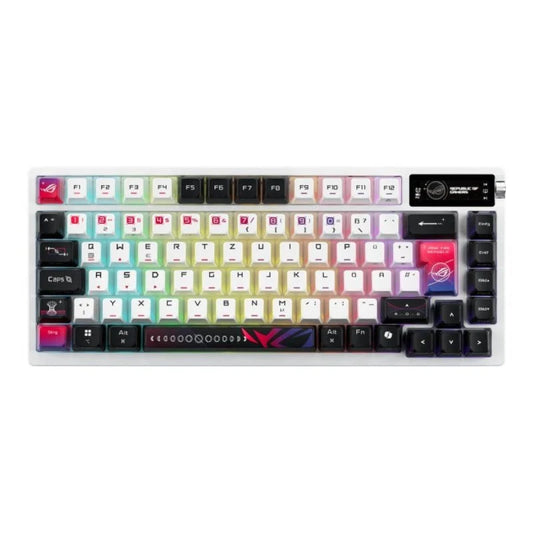 Teclado mecánico ASUS ROG Azoth X QWERTZ retroiluminado RGB inalámbricolámbrico OLED Blanco - MovilMania S.L